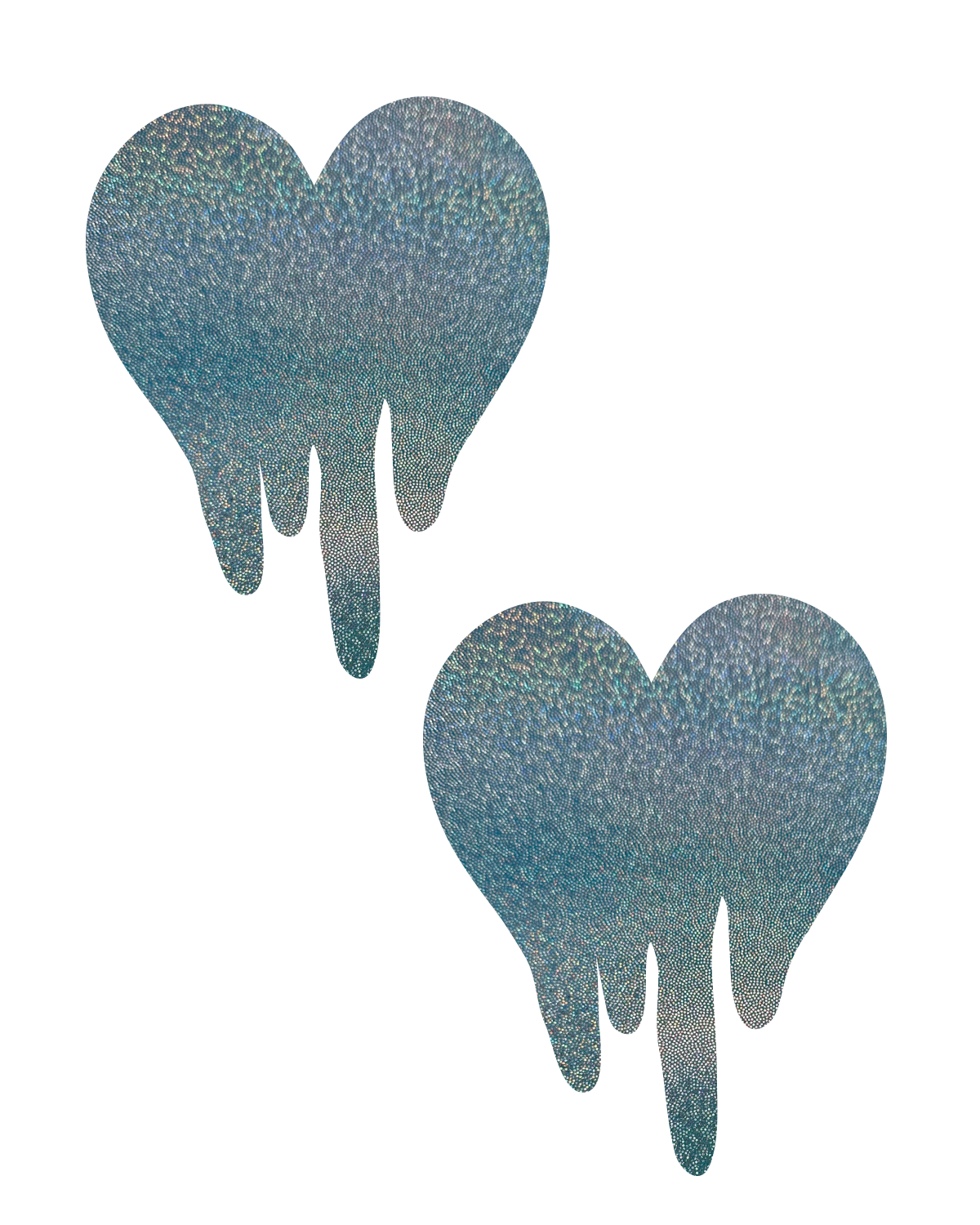 Drip Heart nipple pasties in Ice Blue — Ravesties, in Small, Medium and Large