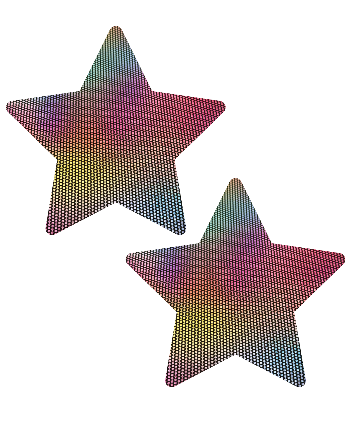 Star nipple pasties in Iridescent — Ravesties, in Small, Medium and Large